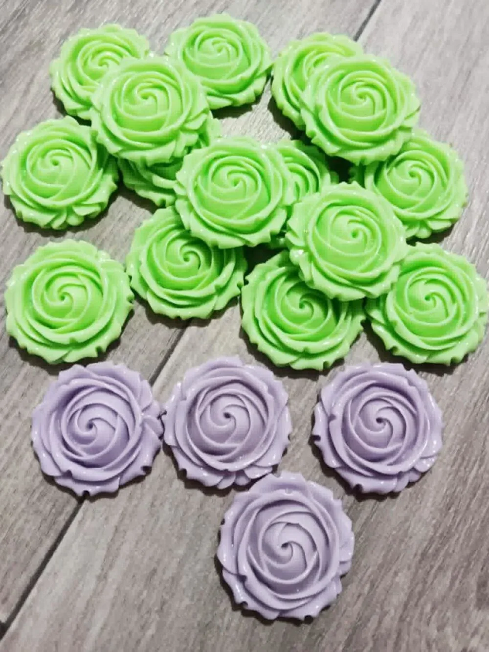 Large Rose Resin Flatback Beads, Flower Beads, Lavender Rose Cabochon, Lavender